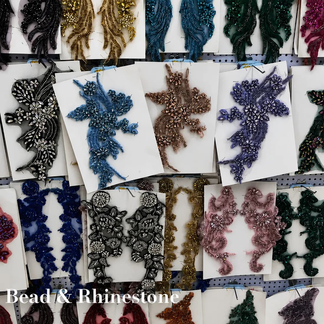 beaded and rhinestone embroidery motifs